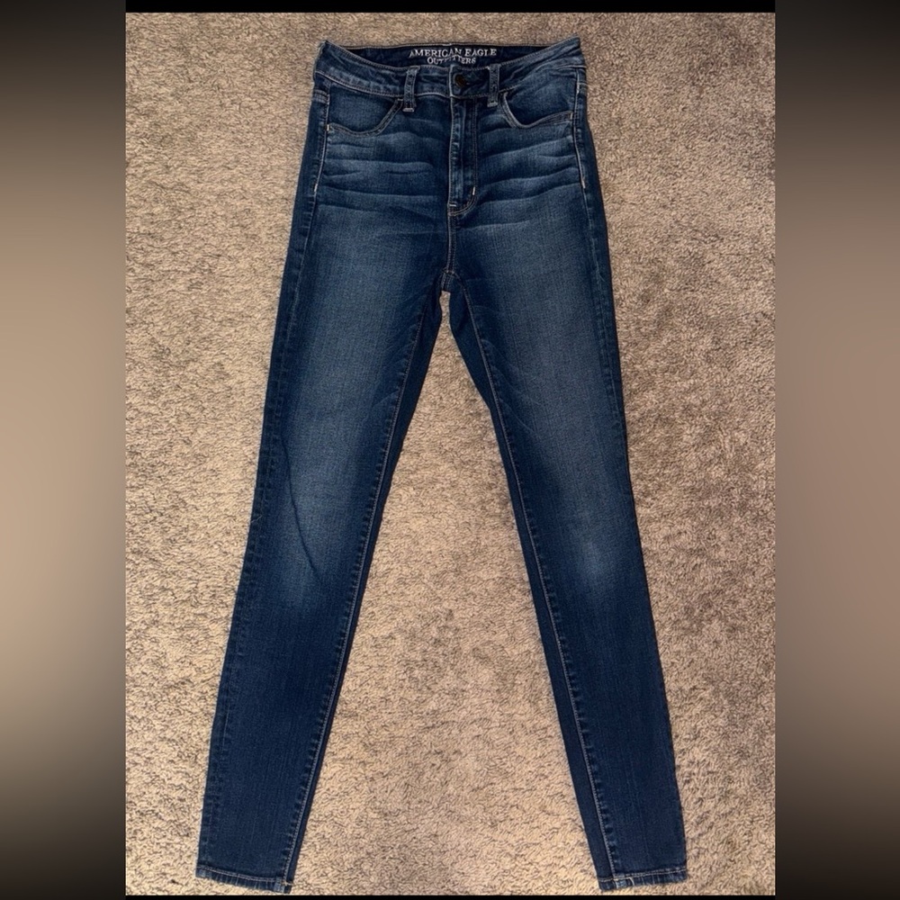 American Eagle Outfitters Women's Dark Blue Skinny Jeans